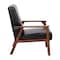 Flash Furniture Black LeatherSoft Arm Chair with Wood Frame IS-IT673317-BK-GG - alternate 5